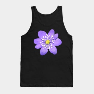 Cute Hepatica Violet Flower Tank Top